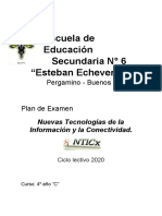 NTICx - EES6 4to C - Plan de Examen 2020 - Pedro Daniel Nuñez