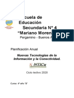 NTICx - EES4 4to B - Planificacion 2020 - Pedro Daniel Nuñez