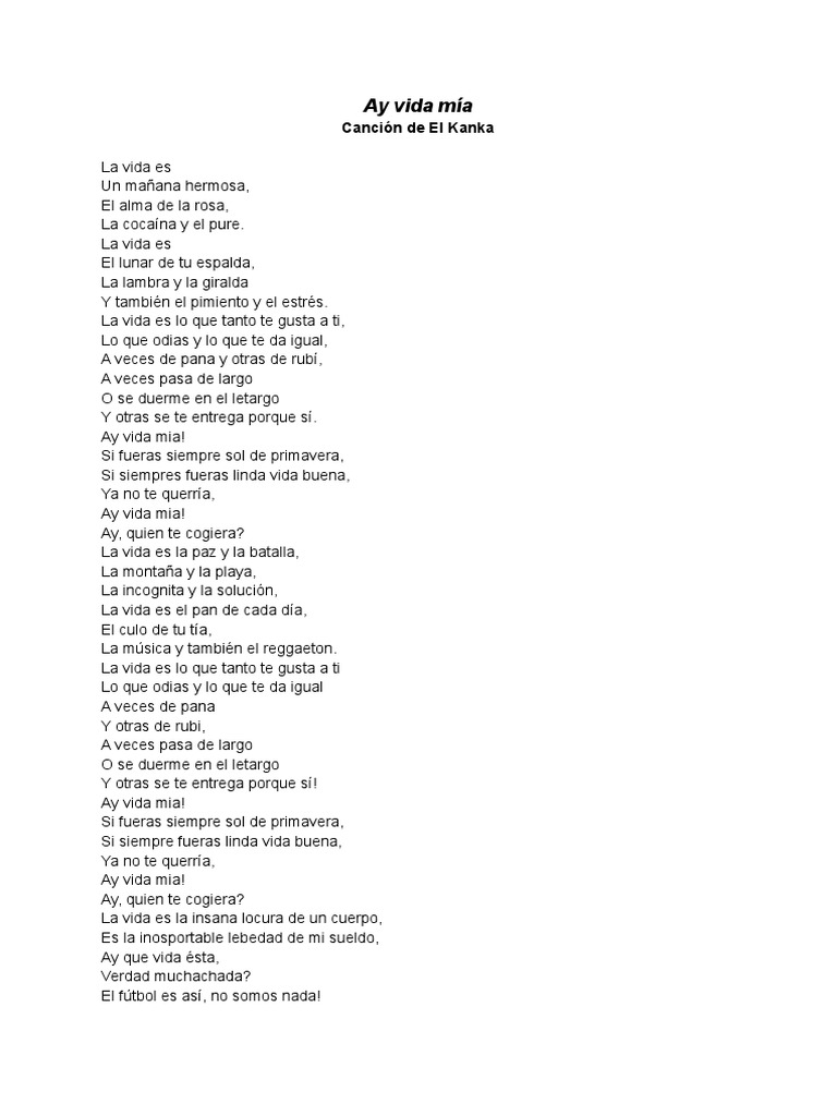 Letras Canciones Español Pdf Amor