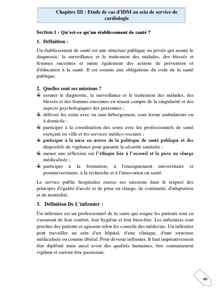Étude de cas : IDM en cardiologie | PDF | Infarctus du myocarde ...