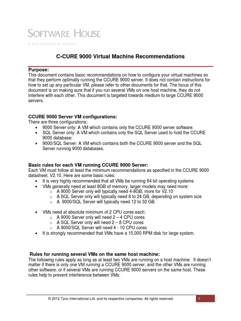VM Recommendations | PDF | Virtual Machine | Central Processing Unit
