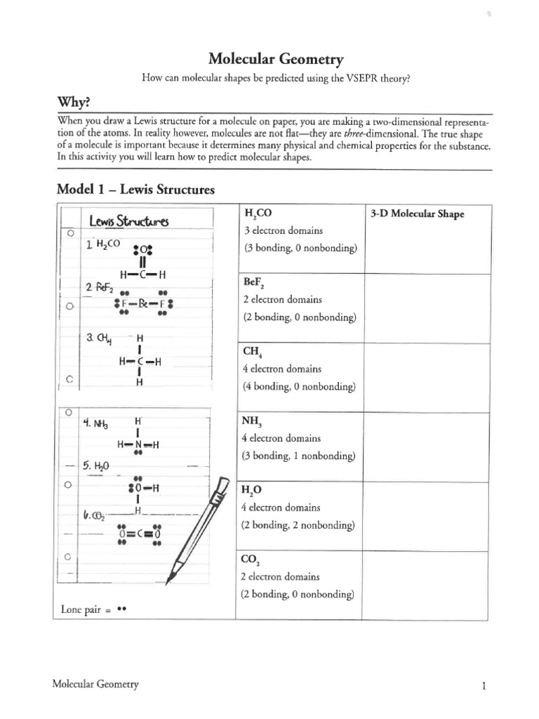 Molecular Geometry Pogil PDF