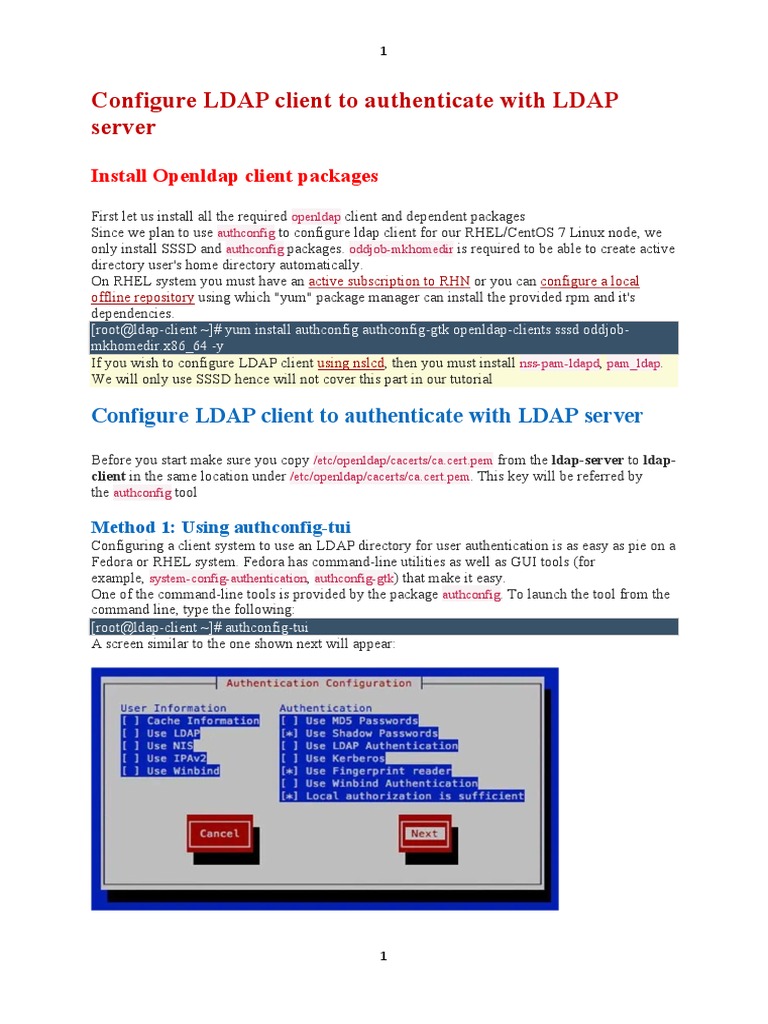 Step-by-Step LDAP Client Setup | PDF | Security | Computer Security