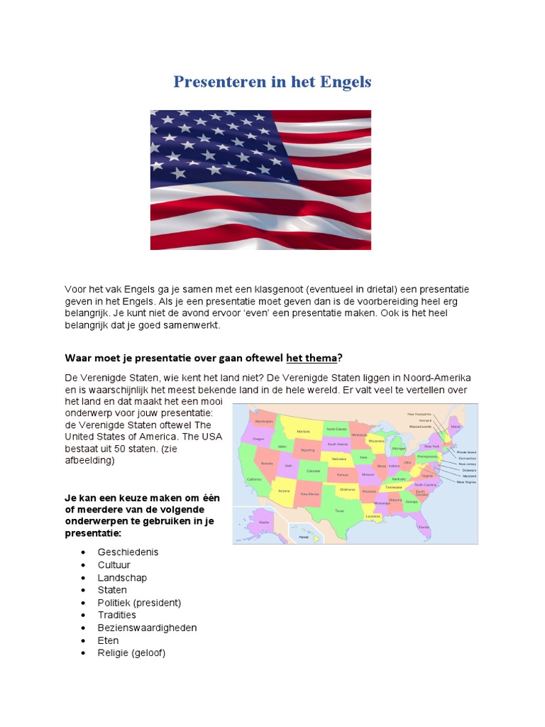 Presentatie Engels USA PDF