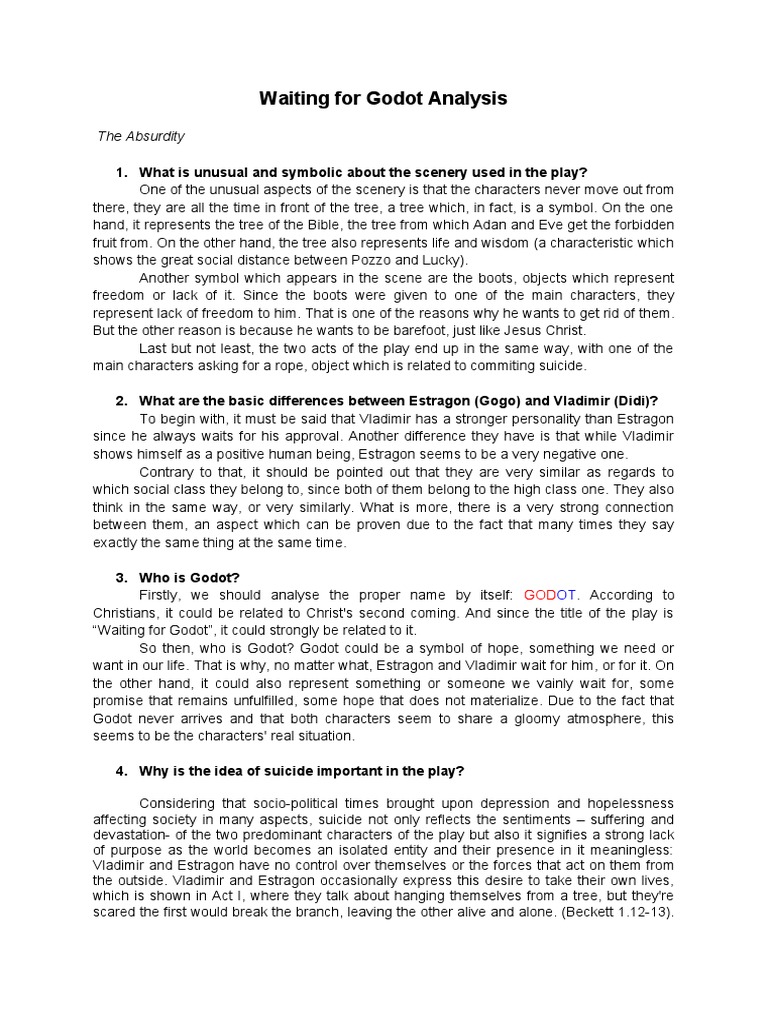 Waiting for godot analysis pdf