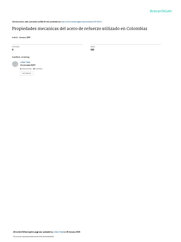 Propiedades mecanicas del acero de refuerzo utilizado en c pdf