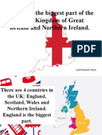 England Is The Biggest Part of The United Kingdom of Great Britain and Northern Ireland