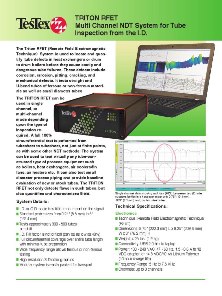 Triton RFET Tube Inspection System | PDF | Pipe (Fluid Conveyance ...