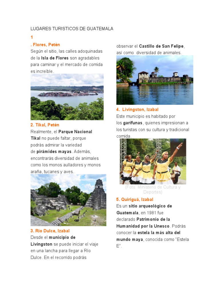 5 Destinos Turísticos en Guatemala | PDF | Reproducción sexual | Anatomía