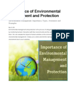 Importance of Environmental Management and Protection