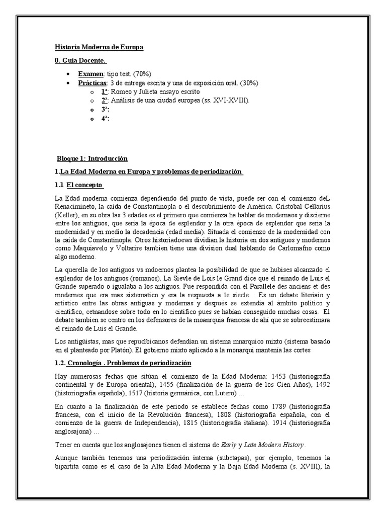 Historia Moderna de Europa | PDF | Edades medias | Europa