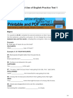 FCE Reading and Use of English Practice Test 1 Printable - Free FCE exam practice for all 4 parts