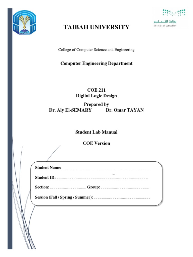 CoE 211 Digital Logic Design Lab Manual CoE v5 Download Free PDF