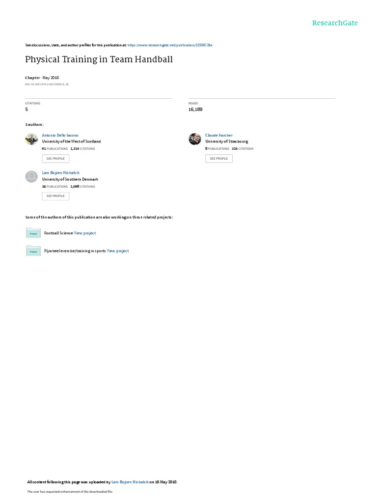 Handball Pdf Strength Training Aerobic Exercise