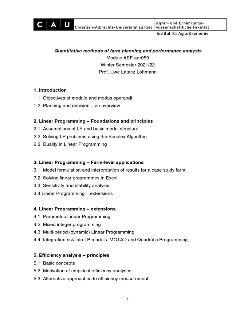 12 Syllabus PDF Linear Programming Numerical Analysis