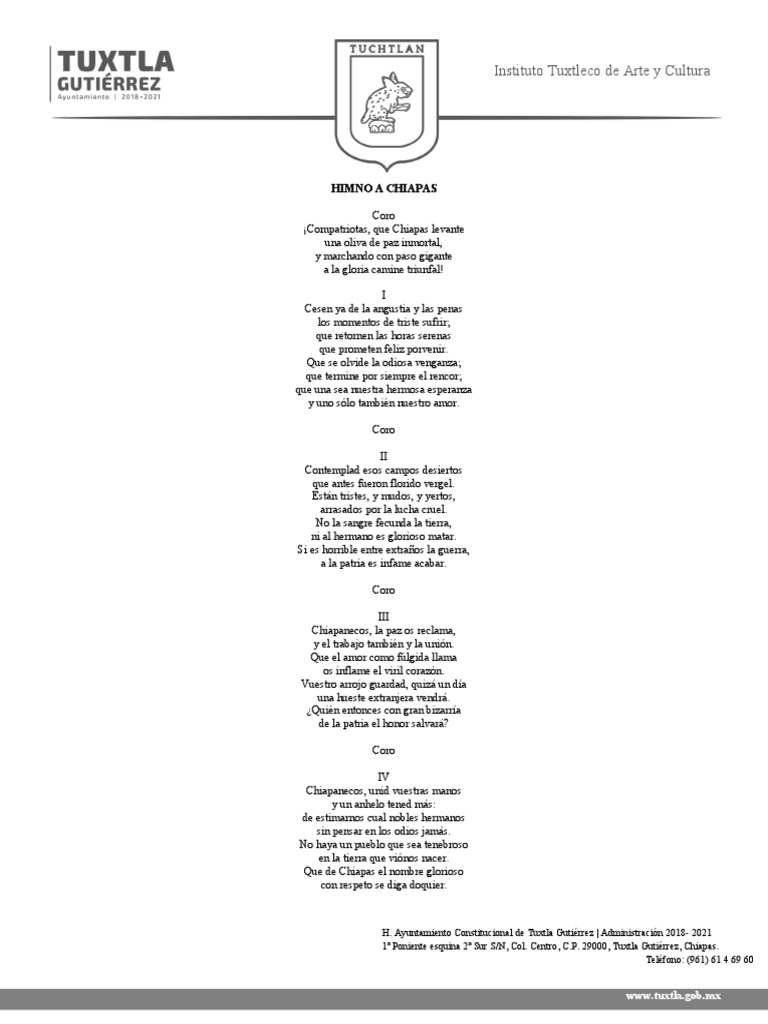 Himno A Chiapas PDF
