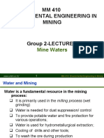 Mine Water Classification and Characteristics