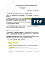 Principais Matrizes Teórico-Metodológicas Das Ciências Humanas e Sociais - Anotações de Aula - Rafael Costa