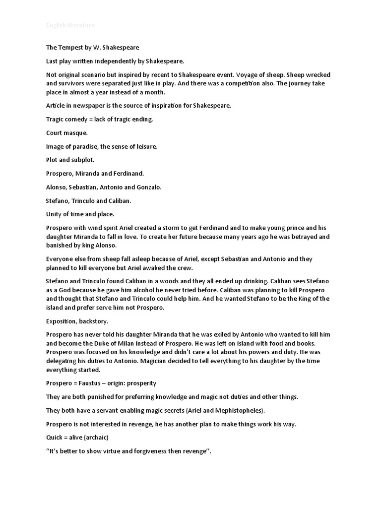 The Tempest by Shakespeare | PDF | The Tempest