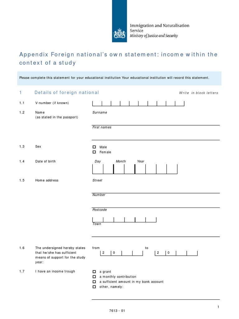 Income Declaration for Foreign Students | PDF | Government And ...