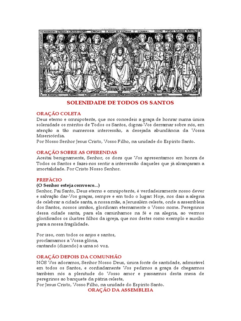 Solenidade de Todos Os Santos | PDF | Oração | Santo