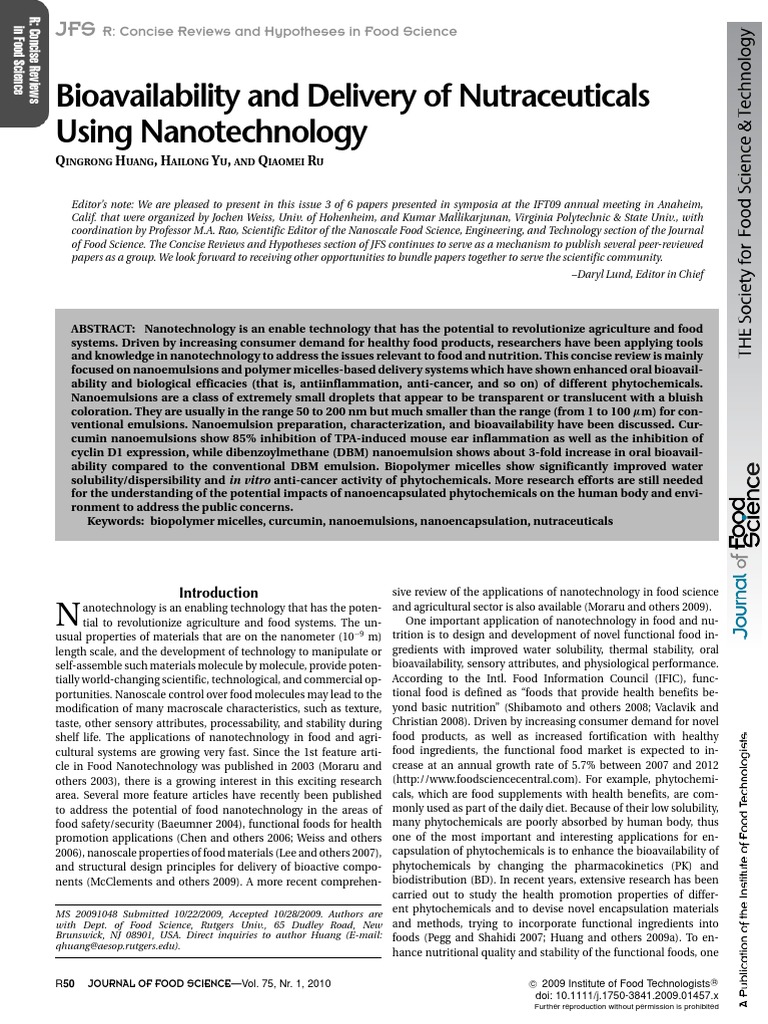 Journal Of Nutraceuticals And Food Science