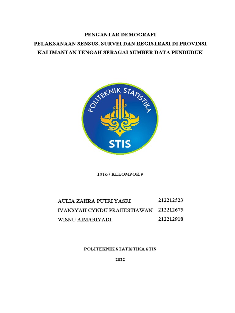 Makalah 4 - Pelaksanaan Sensus, Survei, Dan Registrasi Di Kalimantan ...