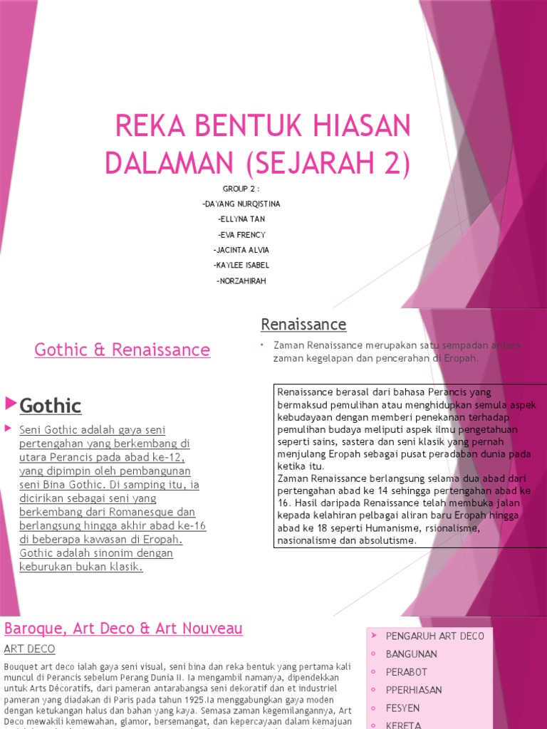 Reka Bentuk Hiasan Dalaman (Sejarah 2) | PDF