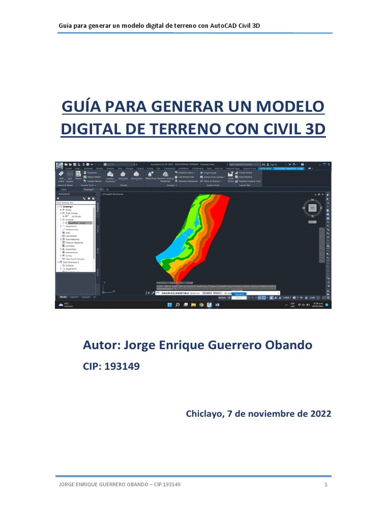 Modelo Digital de Terreno en Civil 3D | PDF | Cad automático