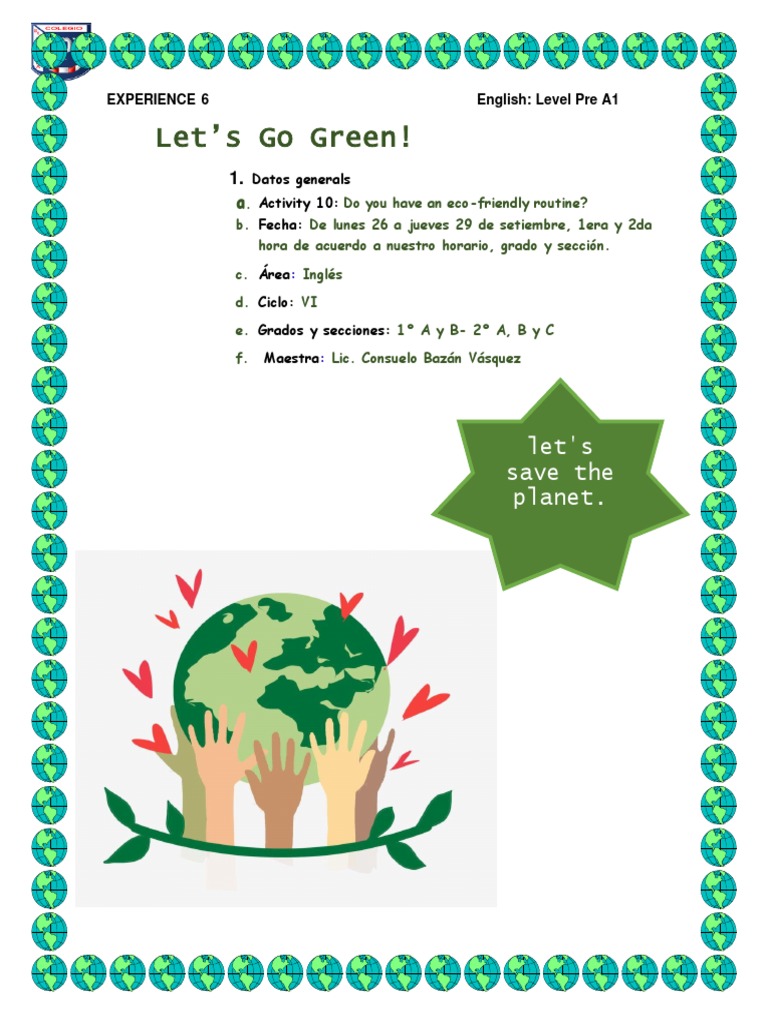 Rutina Diaria Ecológica en Inglés | PDF | Idiomas del Reino Unido
