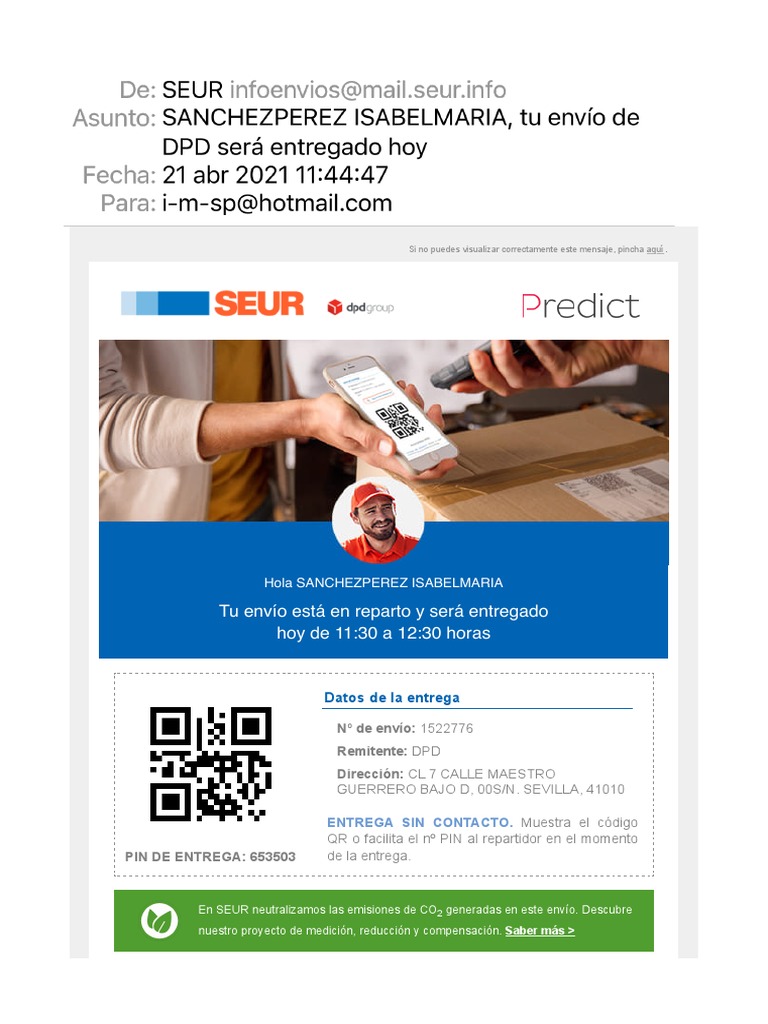 Envío DPD en Reparto para Entrega | PDF | Privacidad de la información ...