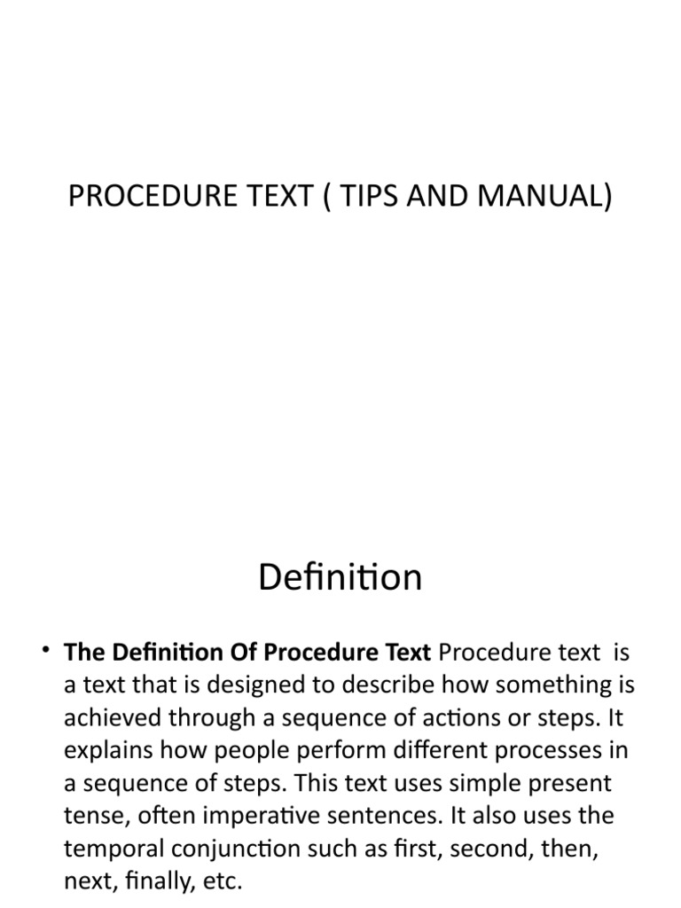 Procedure Text (Tips and Manual) | PDF