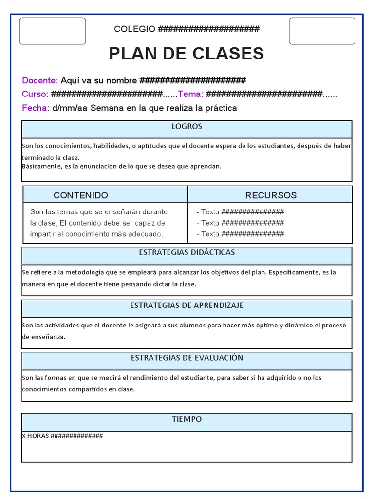Plan de Clases y Estrategias Didácticas | PDF | Crecimiento personal y ...