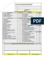 CHECKLIST Checklist de excavadora