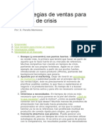 Tecnicas y Estrategias de Ventas para Tiempos de Crisis