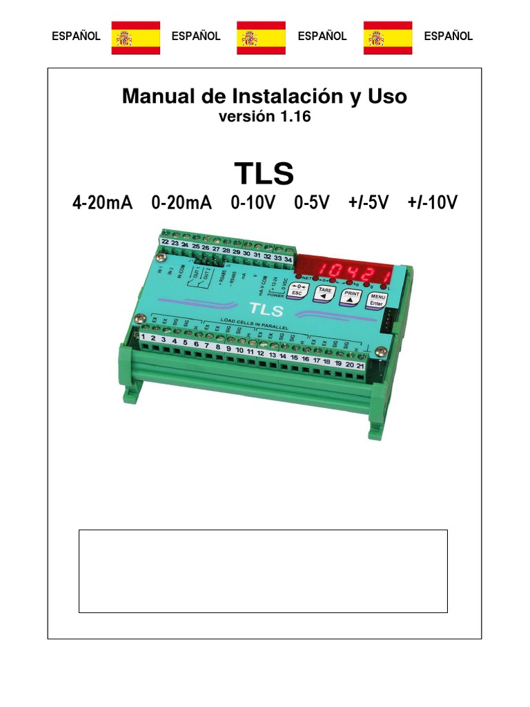TLS Manual ES | PDF | Calibración | Resistencia Eléctrica y Conductancia
