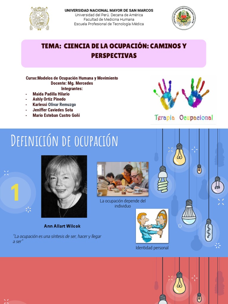 SEMANA 4 PPT - Ciencias de La Ocupación | PDF | Terapia ocupacional ...