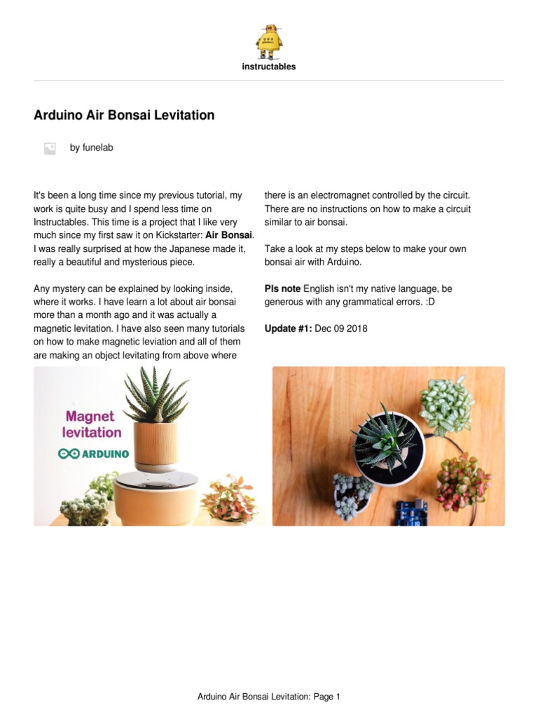 Arduino Air Bonsai Levitation Guide | PDF | Control Theory | Electronics