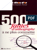 500 Fautes d'Orthographe à Ne Plus Commettre