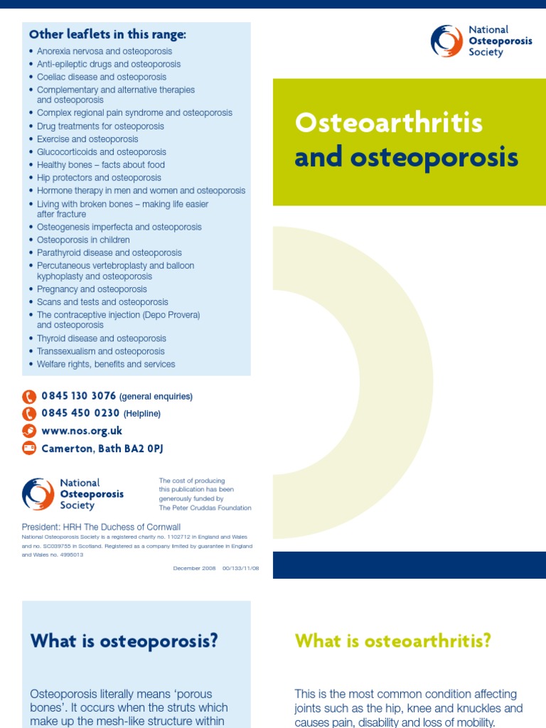Osteoarthritis and Osteoporosis PDF Osteoarthritis Osteoporosis