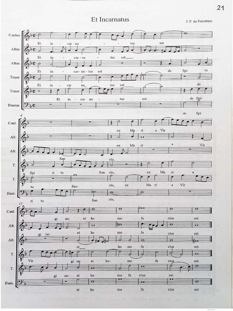 Et Incarnatus Est J.P. Da Palestrina PDF