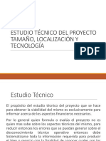 Tema 7 Estudio Técnico Del Proyecto Tamaño, Localización Y Tecnología