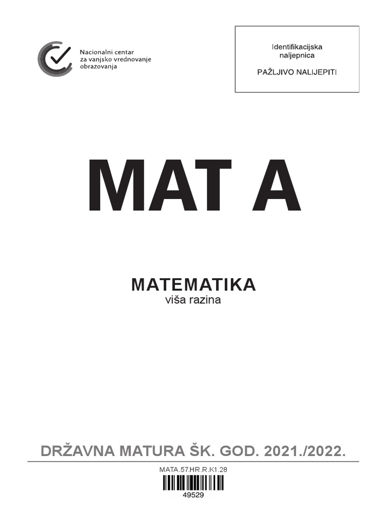 Mat A: Matematika | PDF
