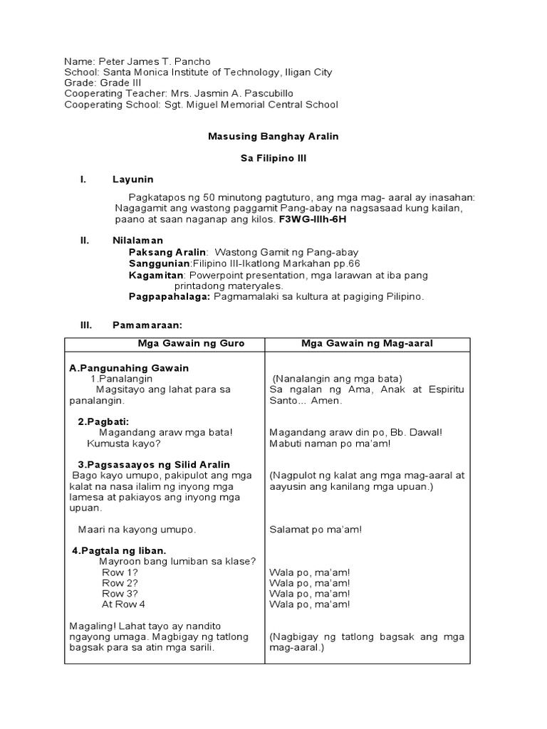 Grade 3 Filipino | PDF