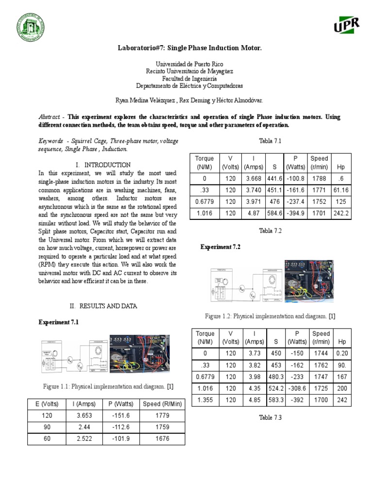 Single Phase Induction Motor Analysis | PDF | Electric Motor ...