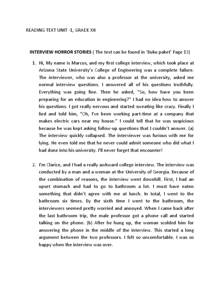 Reading Text Unit 1 Pdf