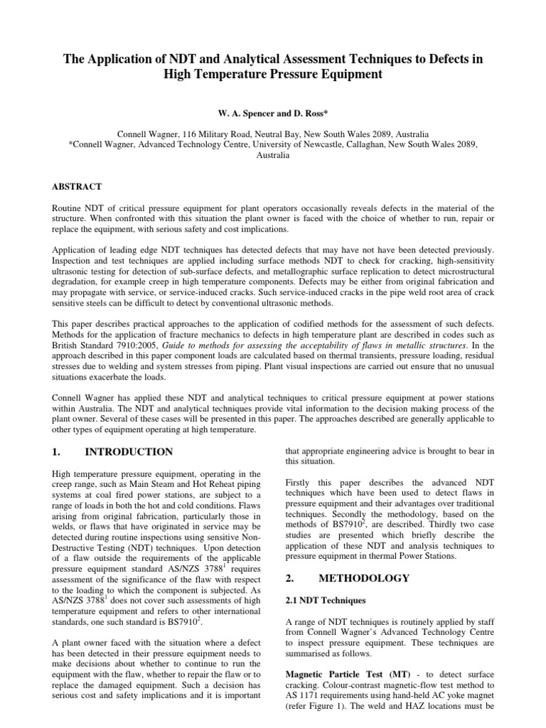 NDT Techniques for High-Temperature Equipment | PDF | Nondestructive ...