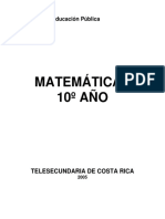 Matemáticas 10º AÑO: Ministerio de Educación Pública Cenadi