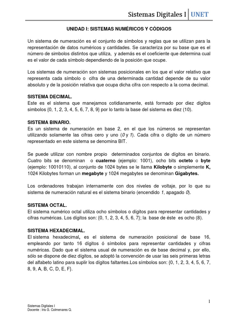 Sistemas Numericos y Codigos | PDF | Sustracción | Poco