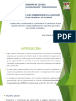 Incidencia de Años de Escolaridad en La Ocupacion Plena de Las Provincias Del Ecuador